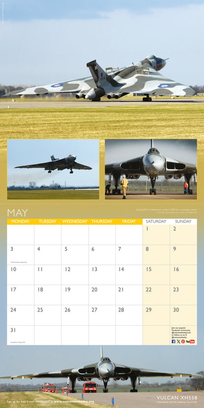 Vulcan XH558 Wall Calendar 2027