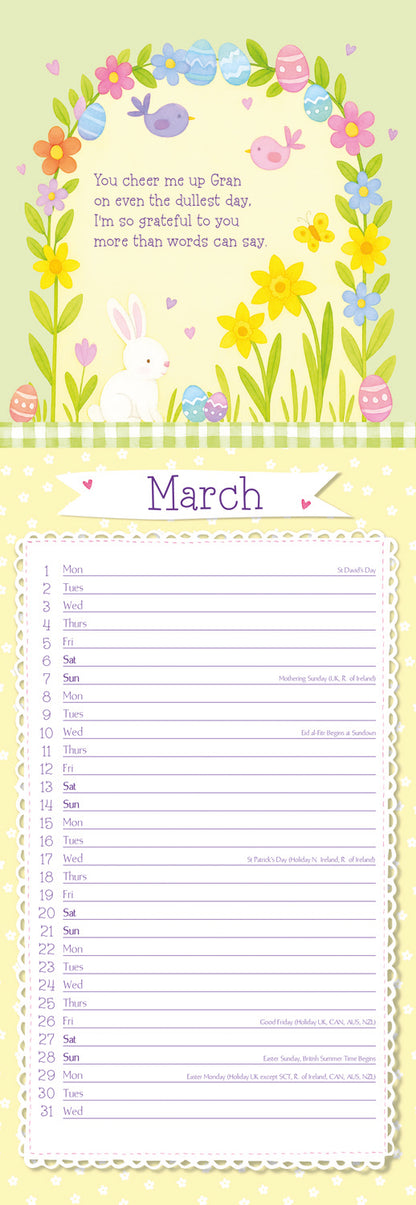 To My Gran Slim Calendar 2027