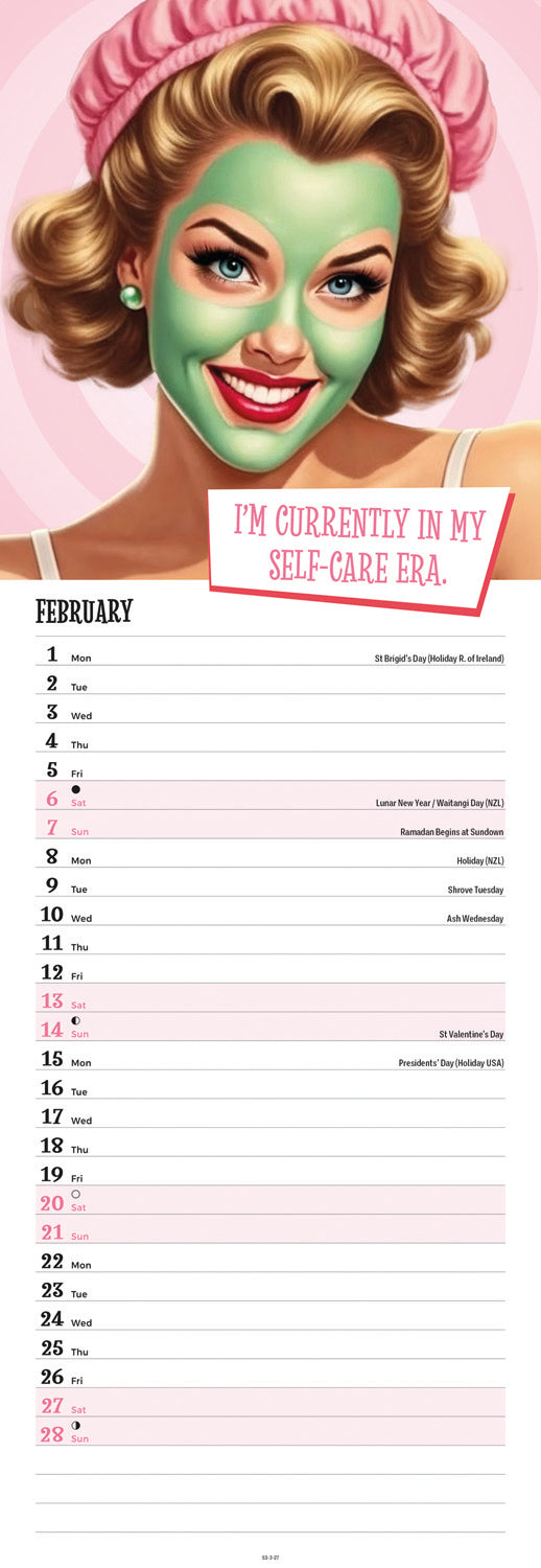 She Who Must Be Obeyed Slim Calendar 2027