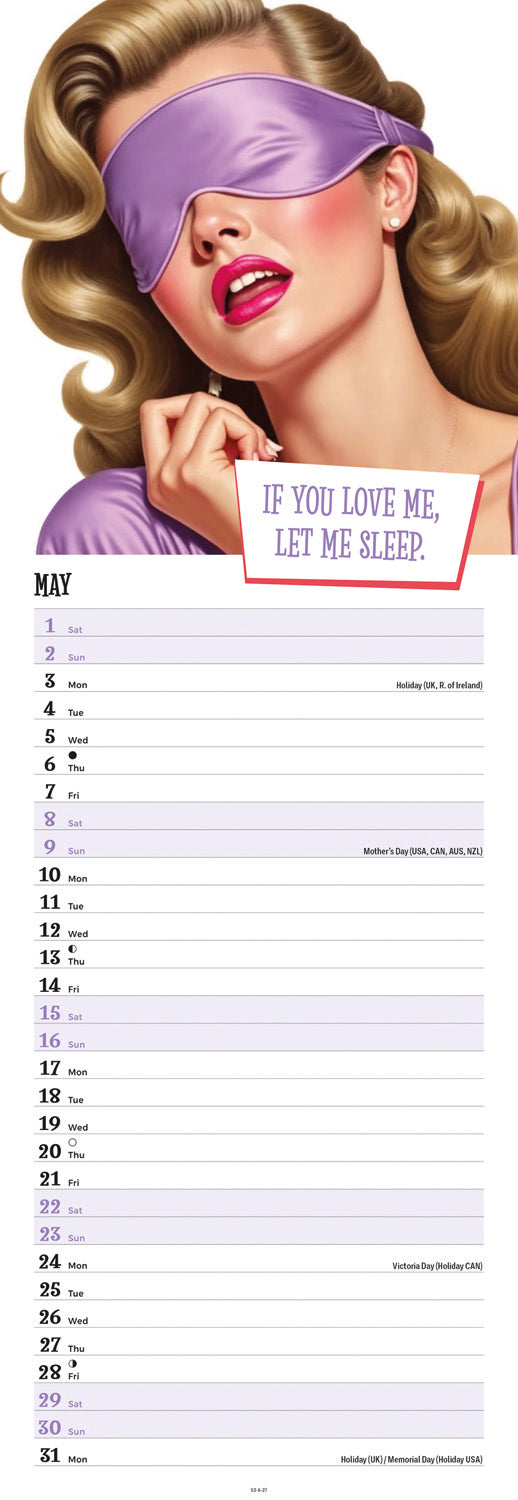 She Who Must Be Obeyed Slim Calendar 2027