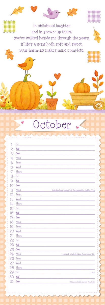 To My Sister Slim Calendar 2027