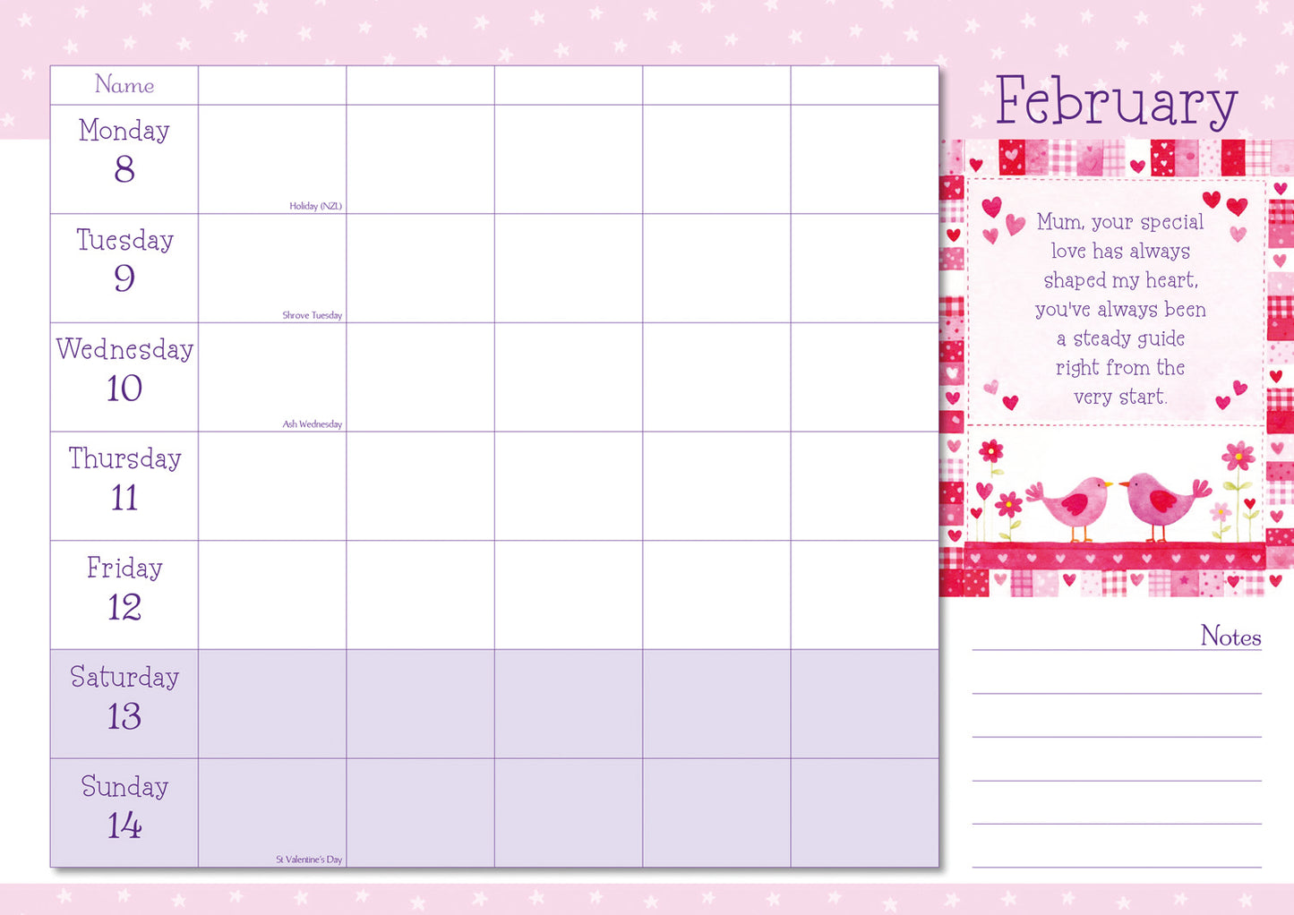 Mums Week-To-View Planner A4 Calendar 2027