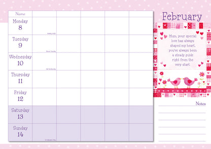 Mums Week-To-View Planner A4 Calendar 2027