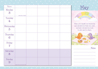 Mums Week-To-View Planner A4 Calendar 2027