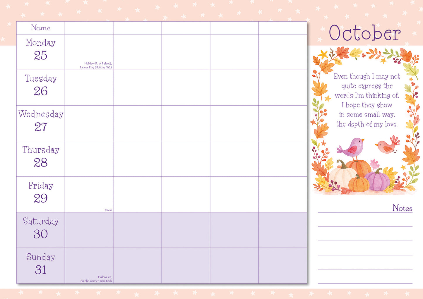 Mums Week-To-View Planner A4 Calendar 2027