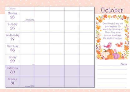 Mums Week-To-View Planner A4 Calendar 2027