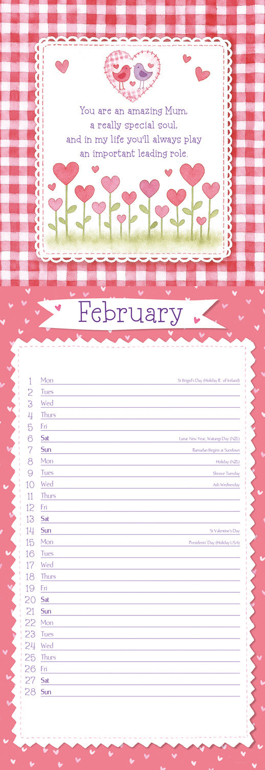 To My Mum Slim Calendar 2027