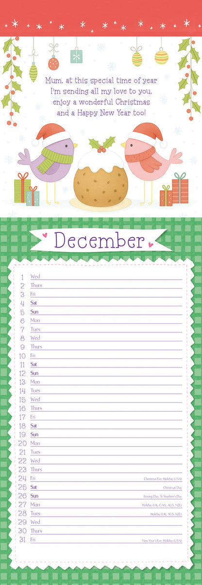 To My Mum Slim Calendar 2027