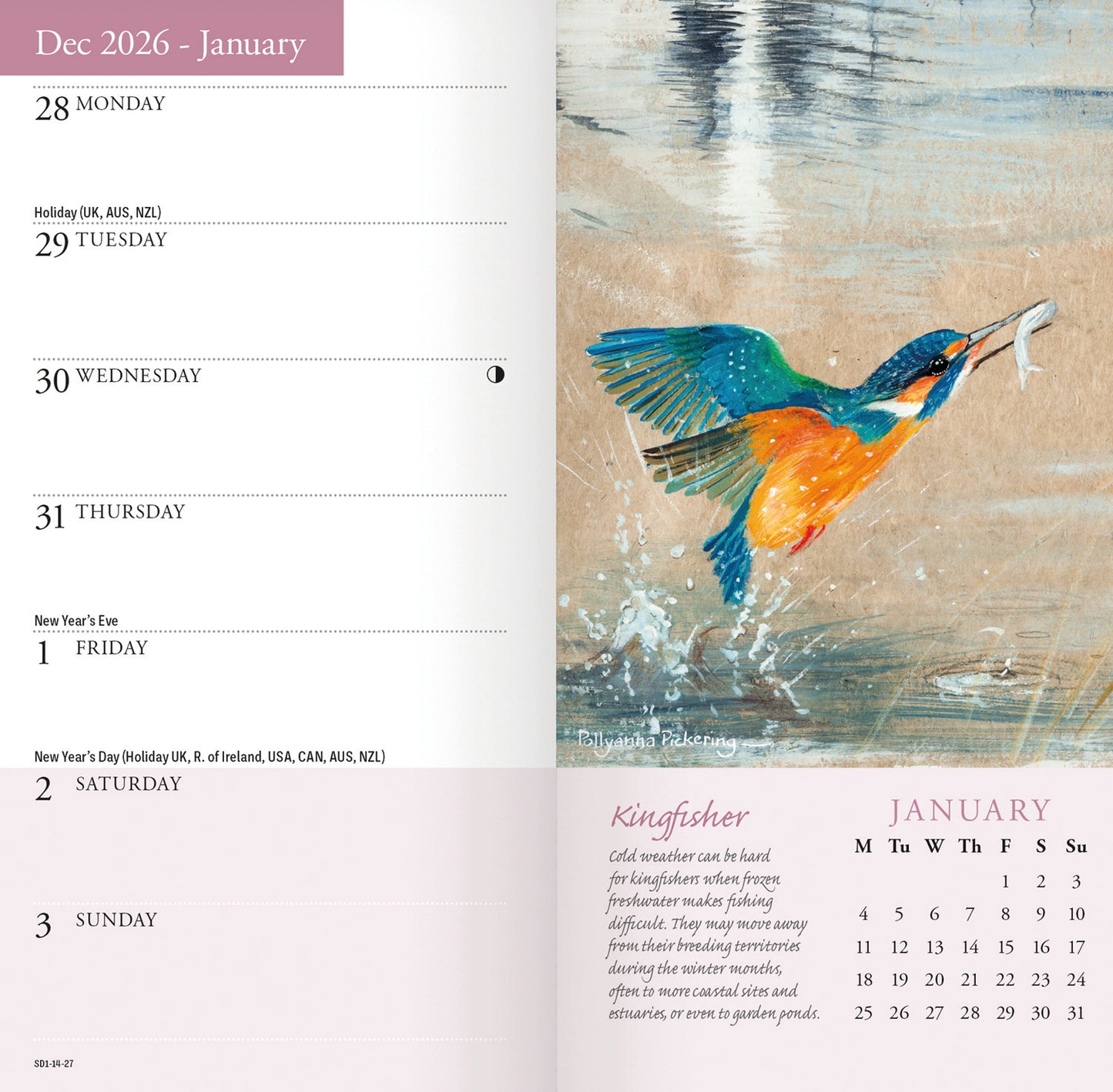 Garden Birds by Pollyanna Slim Diary 2027