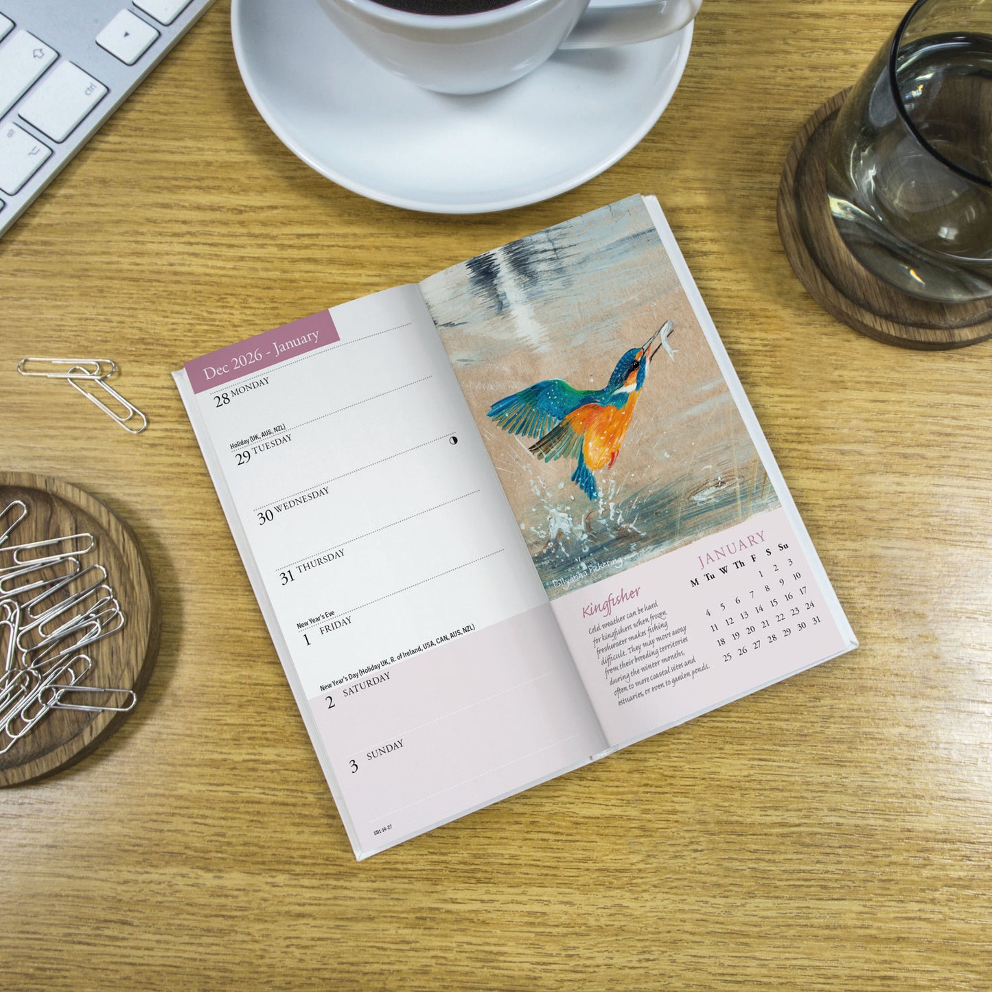 Garden Birds by Pollyanna Slim Diary 2027
