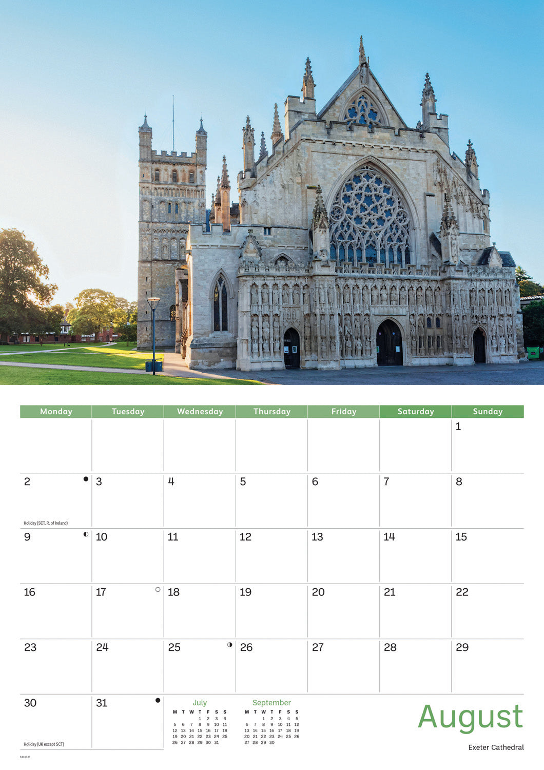 Exeter A4 Calendar 2027