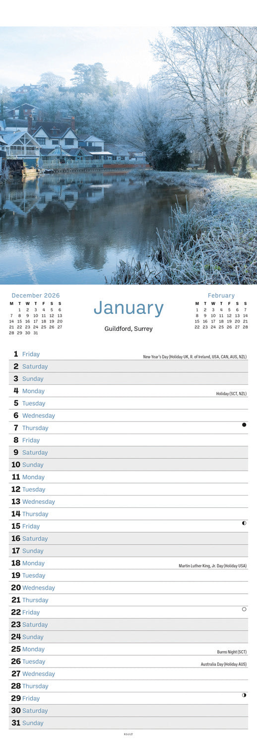 South East England Slim Calendar 2027
