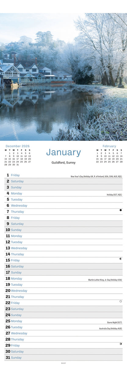 South East England Slim Calendar 2027
