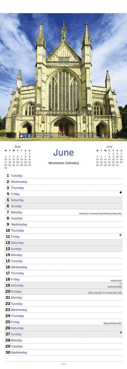 South East England Slim Calendar 2027