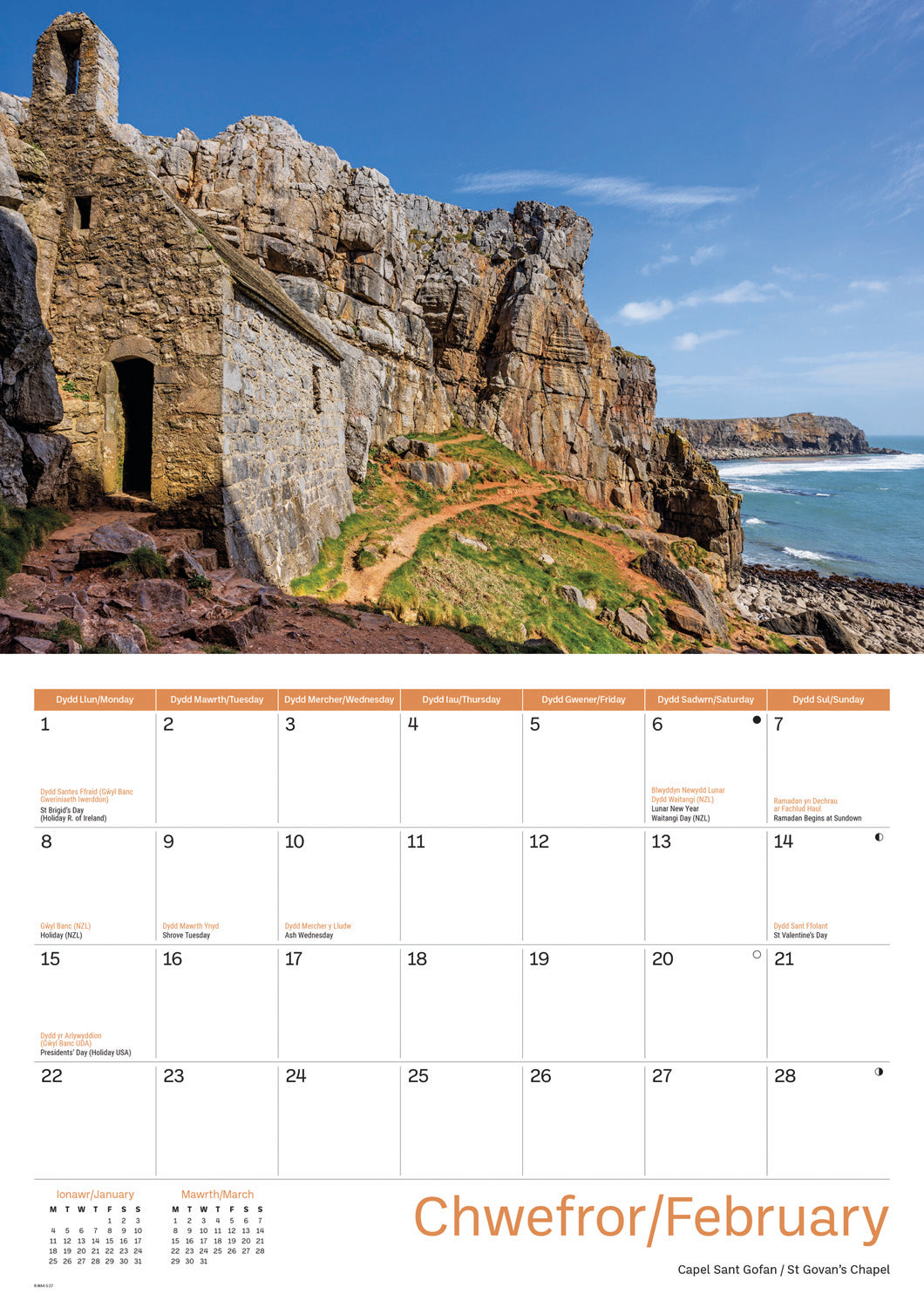 Pembrokeshire A4 Calendar 2027