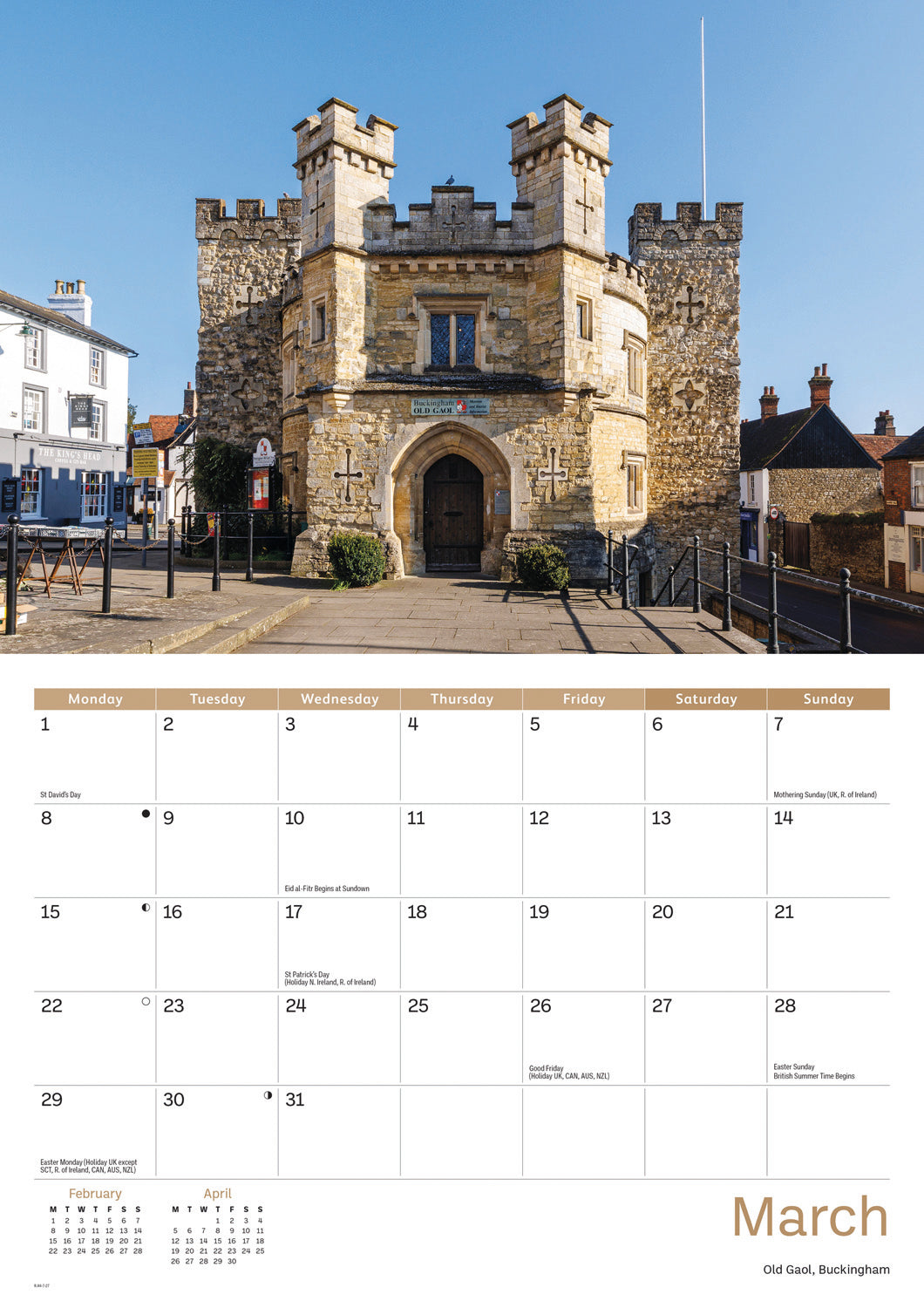 Buckinghamshire A4 Calendar 2027