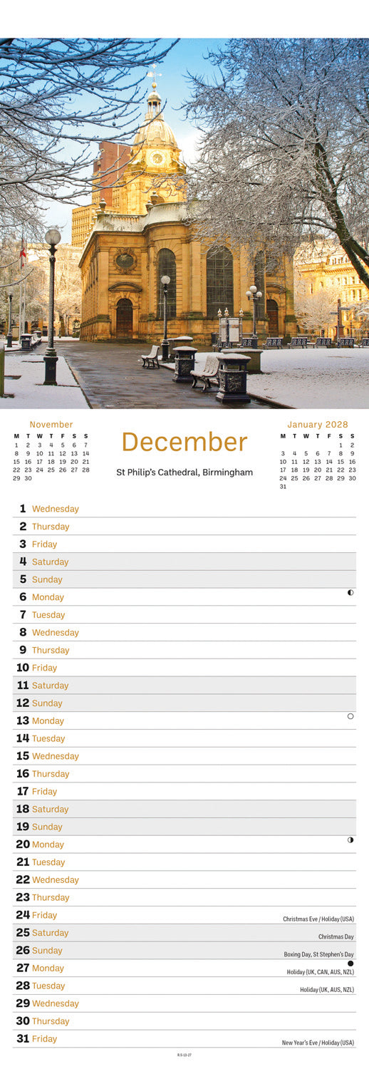 Heart Of England Slim Calendar 2027