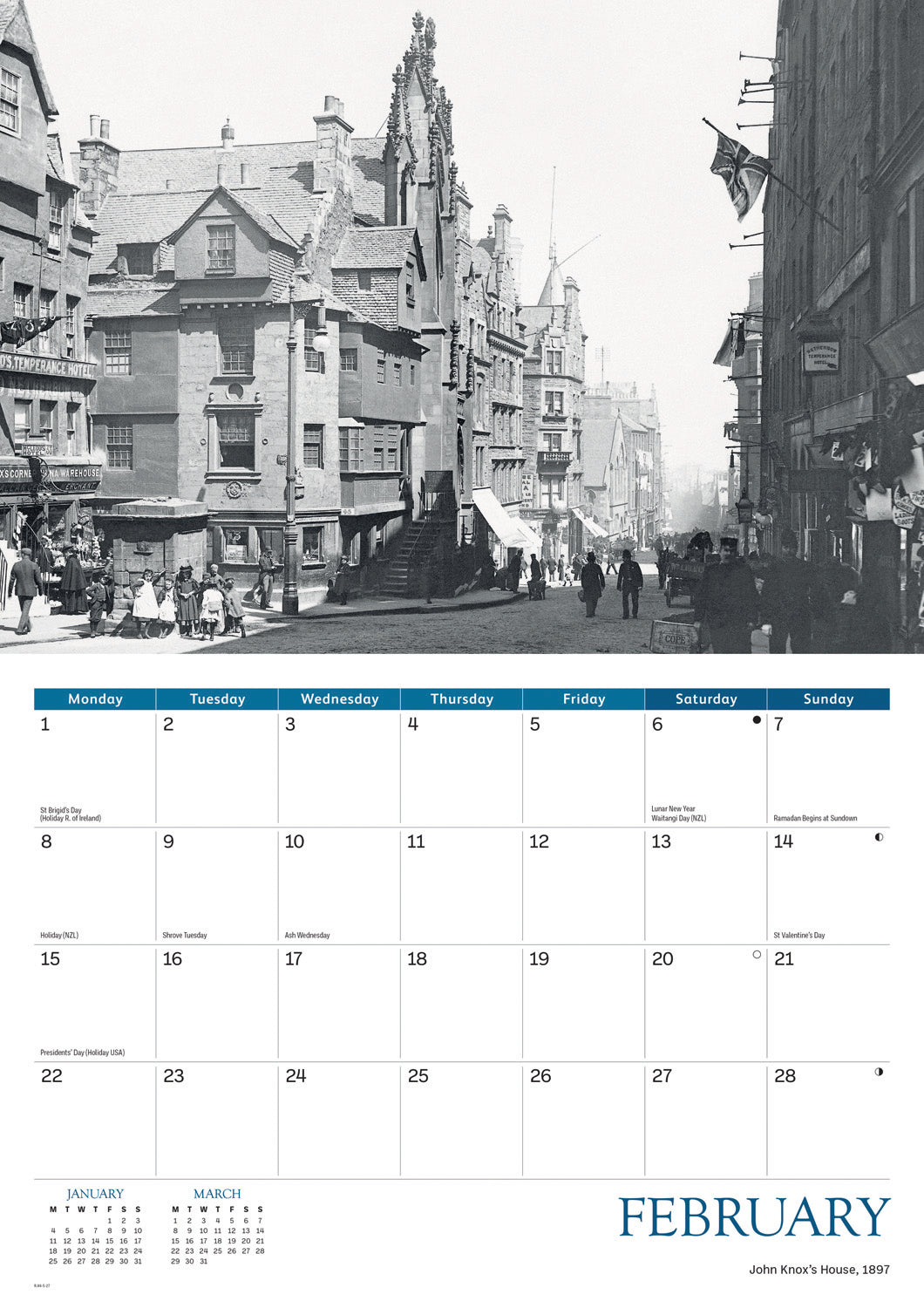 Edinburgh Memories A4 Calendar 2027