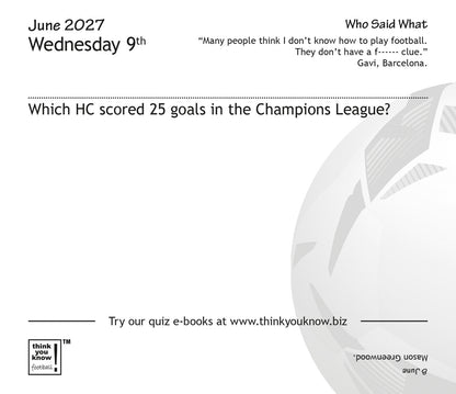 Think You Know Football Box Calendar 2027