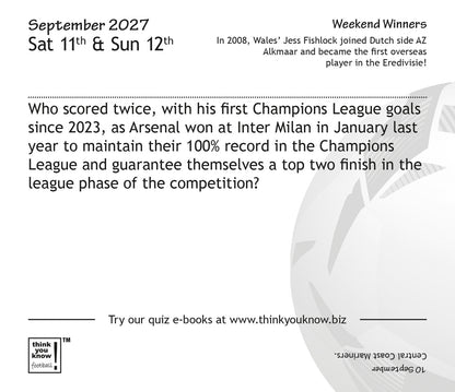 Think You Know Football Box Calendar 2027