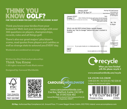 Think You Know Golf Box Calendar 2027