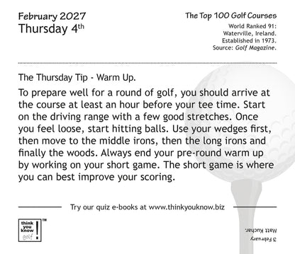 Think You Know Golf Box Calendar 2027