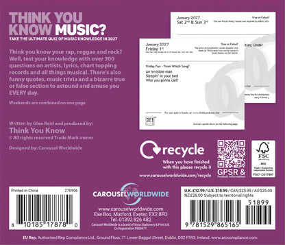 Think You Know Music Box Calendar 2027