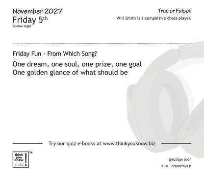 Think You Know Music Box Calendar 2027