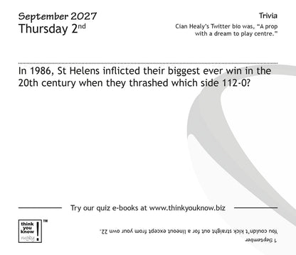 Think You Know Rugby Box Calendar 2027