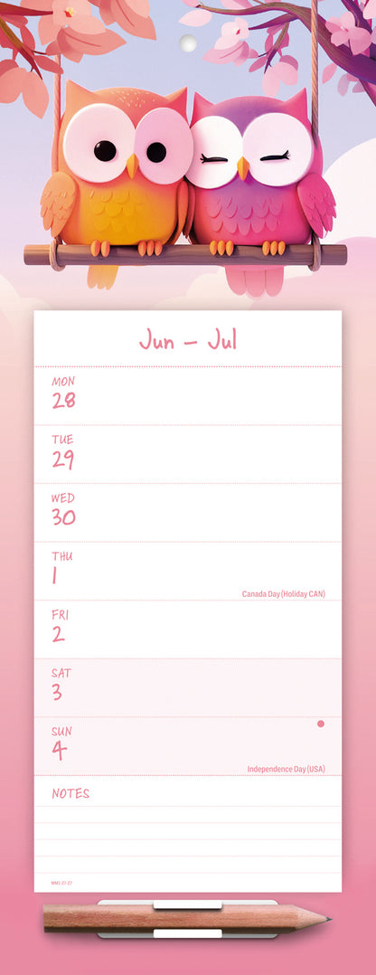 Twit Twoo Week-To-View Magnetic Calendar 2027