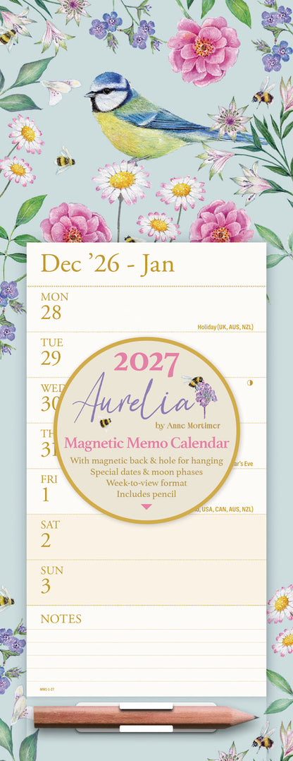 Vintage Garden Week-To-View Magnetic Calendar 2027