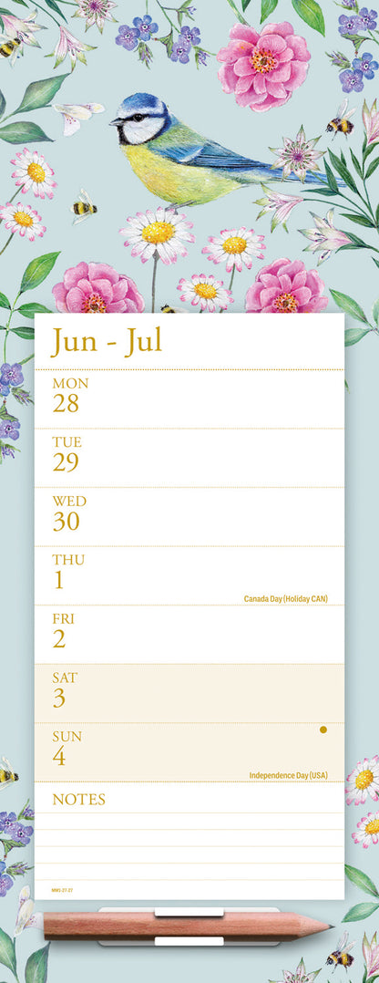 Vintage Garden Week-To-View Magnetic Calendar 2027