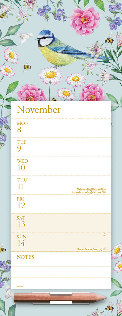 Vintage Garden Week-To-View Magnetic Calendar 2027