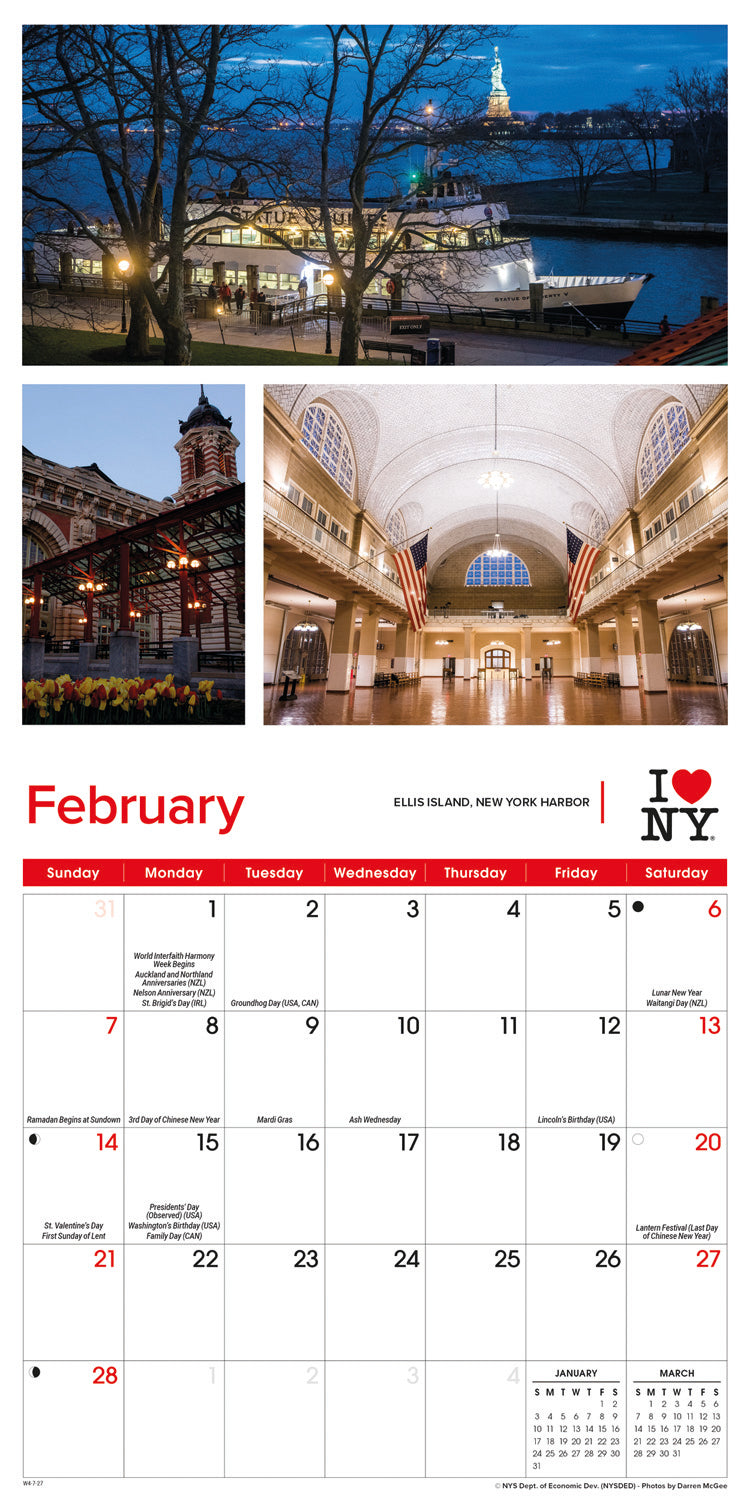 I Love NY, Mini Calendar 2027