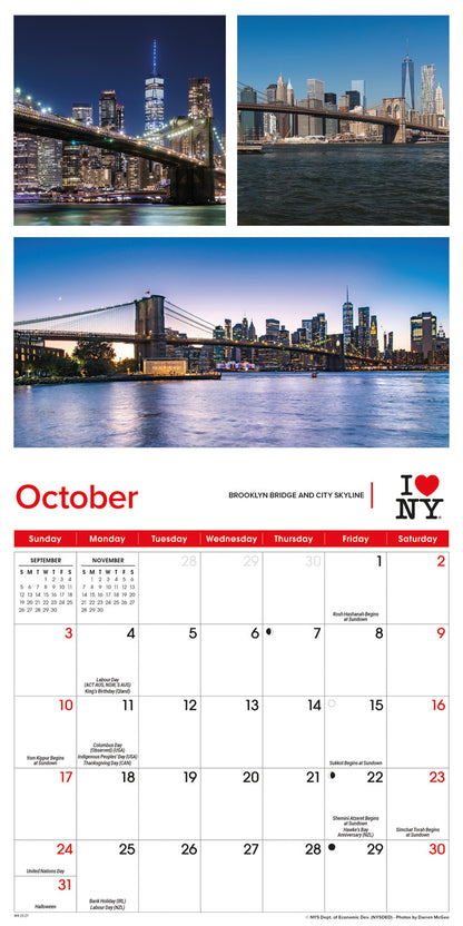 I Love NY, Mini Calendar 2027