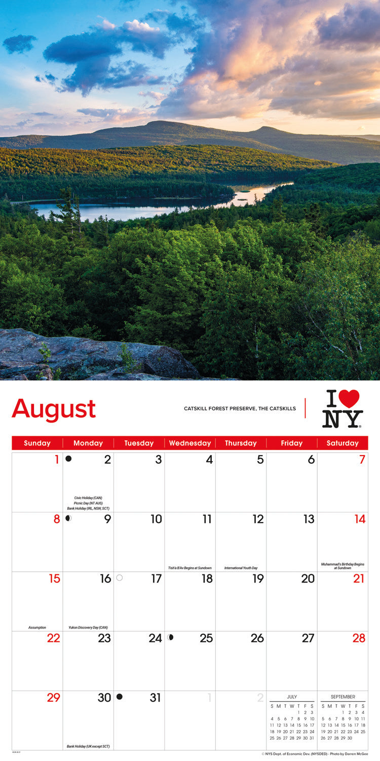 I Love NY, State Wall Calendar 2027