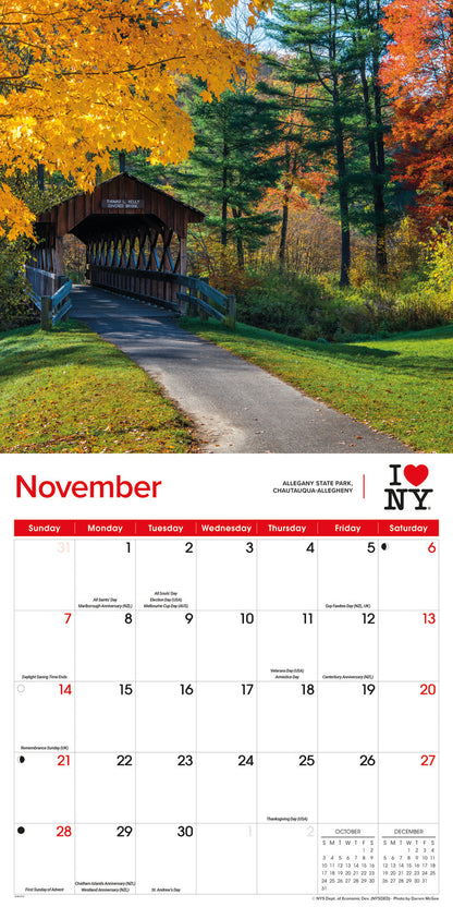 I Love NY, State Wall Calendar 2027