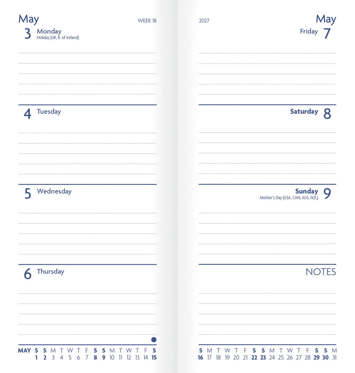 Fashion Diary Anemone Floral Slim Diary 2027