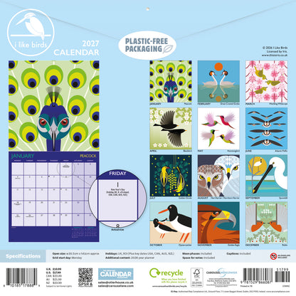 I Like Birds Wall Calendar 2027