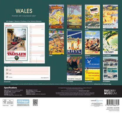 Wales Poster Art NRM Wiro Wall Calendar 2027