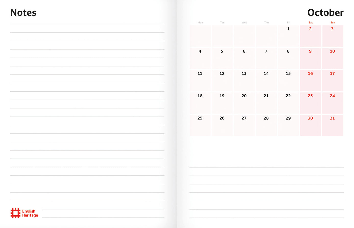 English Heritage Deluxe Diary 2027