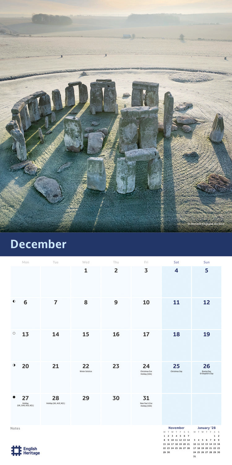 English Heritage, Stonehenge Wall Calendar 2027