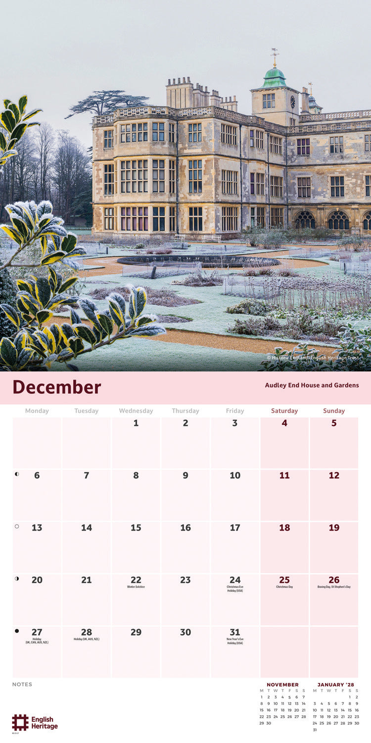 English Heritage, England Treasures Wall Calendar 2027