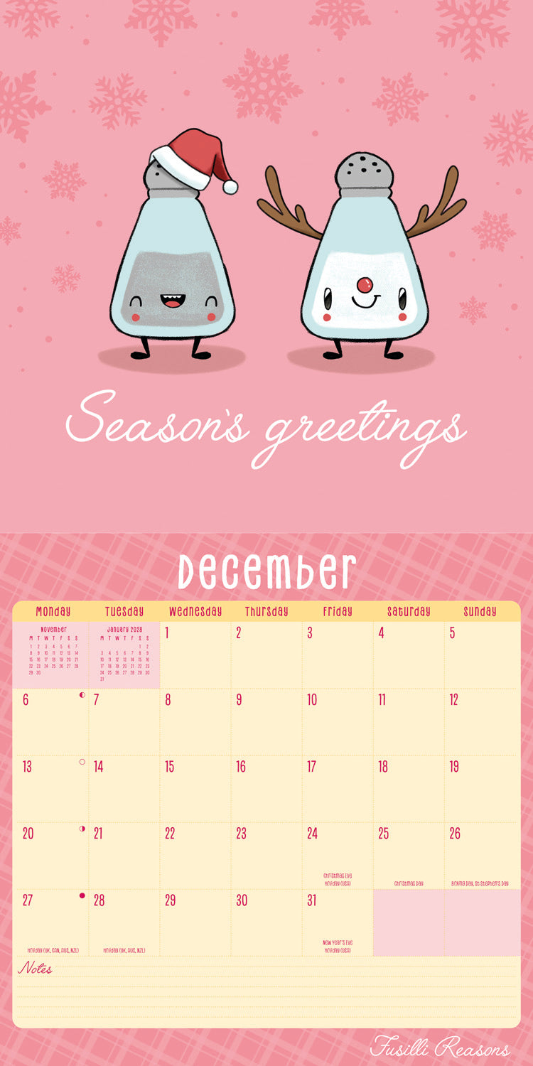 Fusilli Reasons Wall Calendar 2027