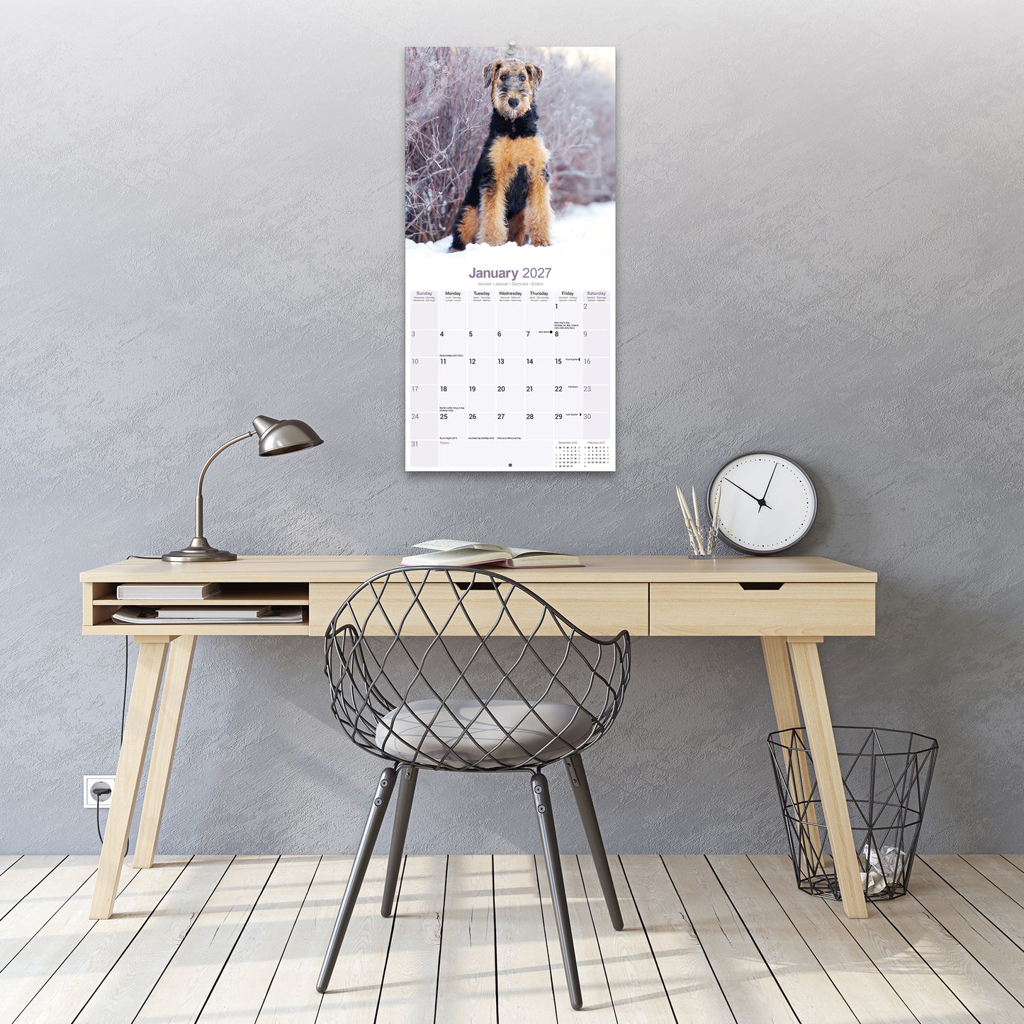 Airedale Terrier Wall Calendar 2027