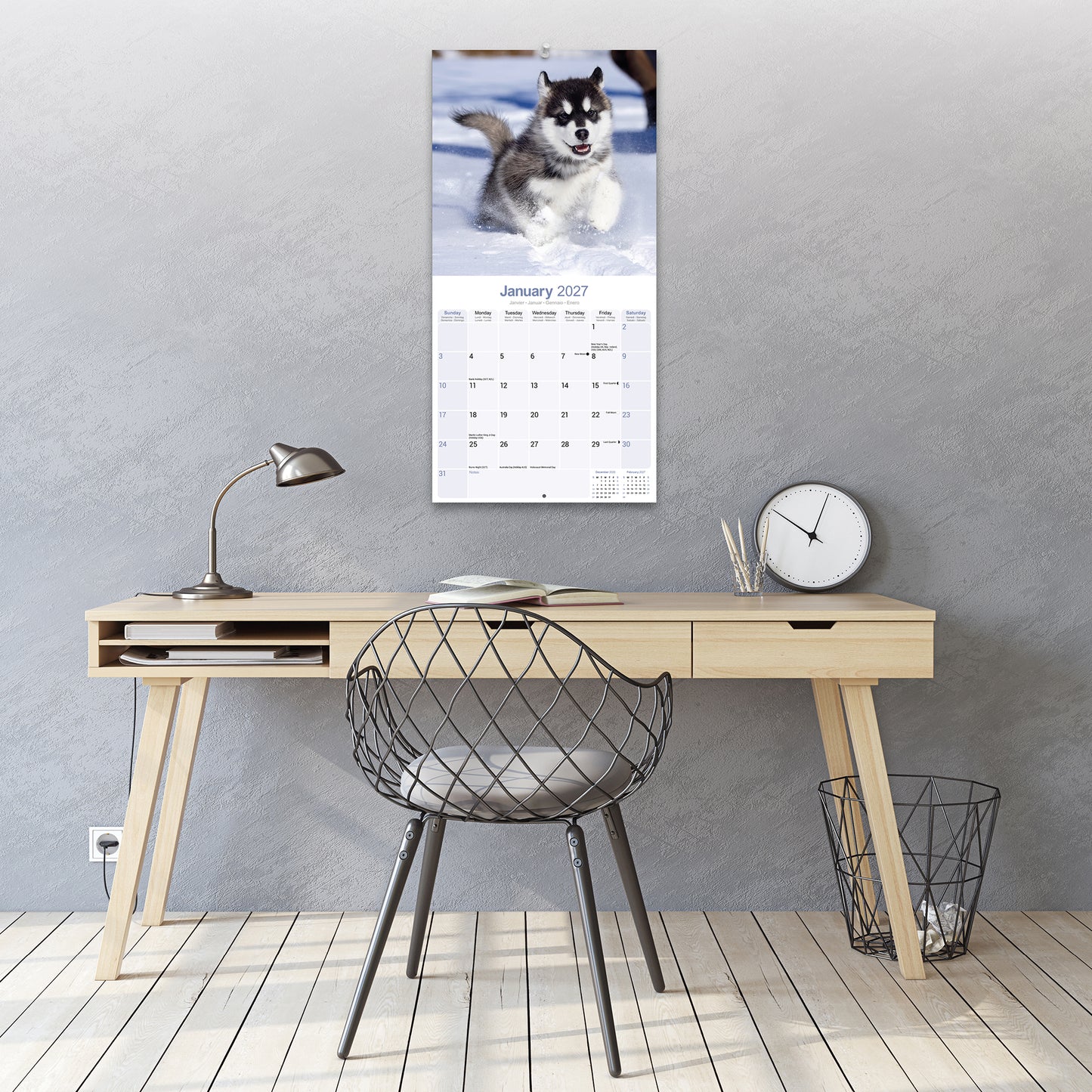 Alaskan Malamute Wall Calendar 2027
