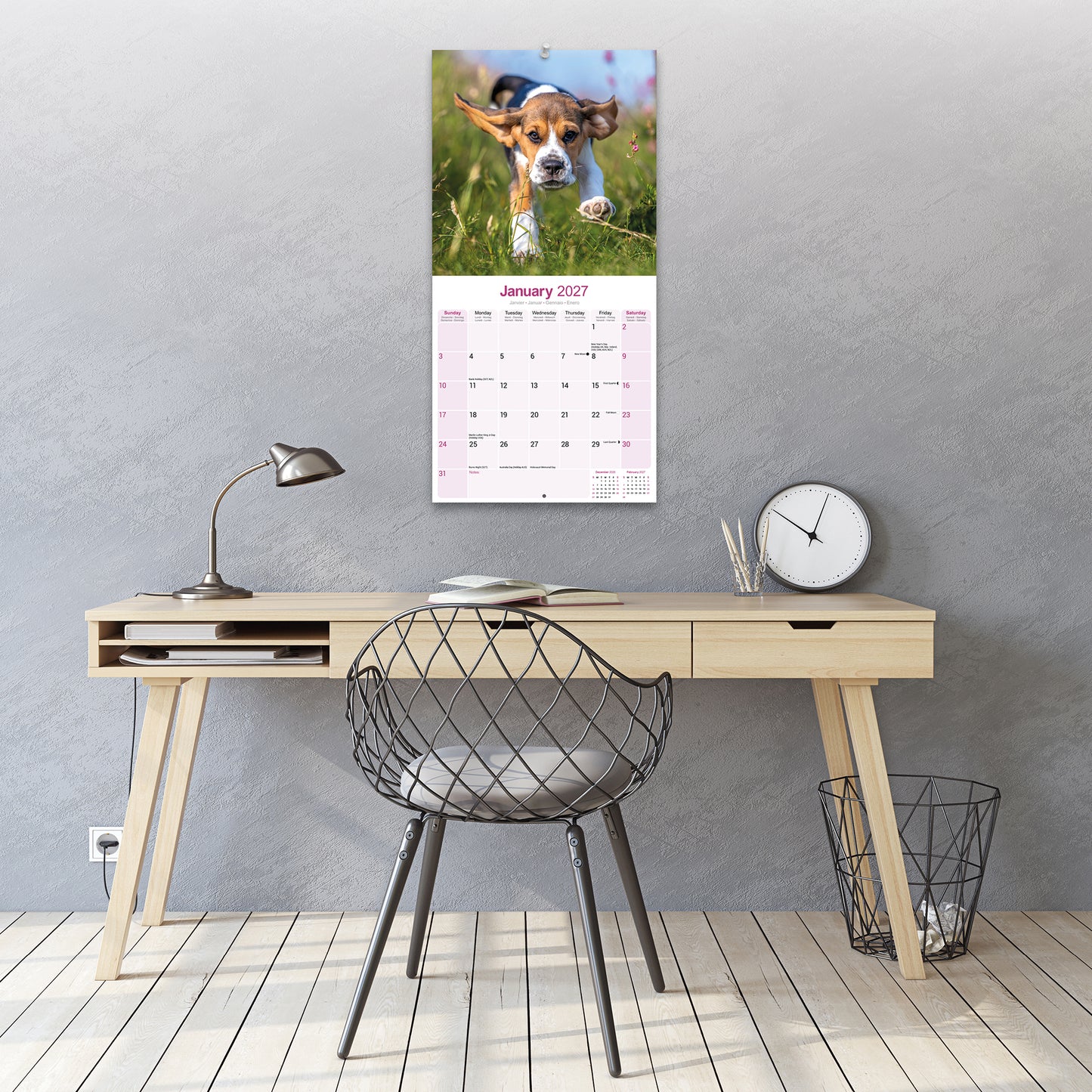 Beagle Wall Calendar 2027