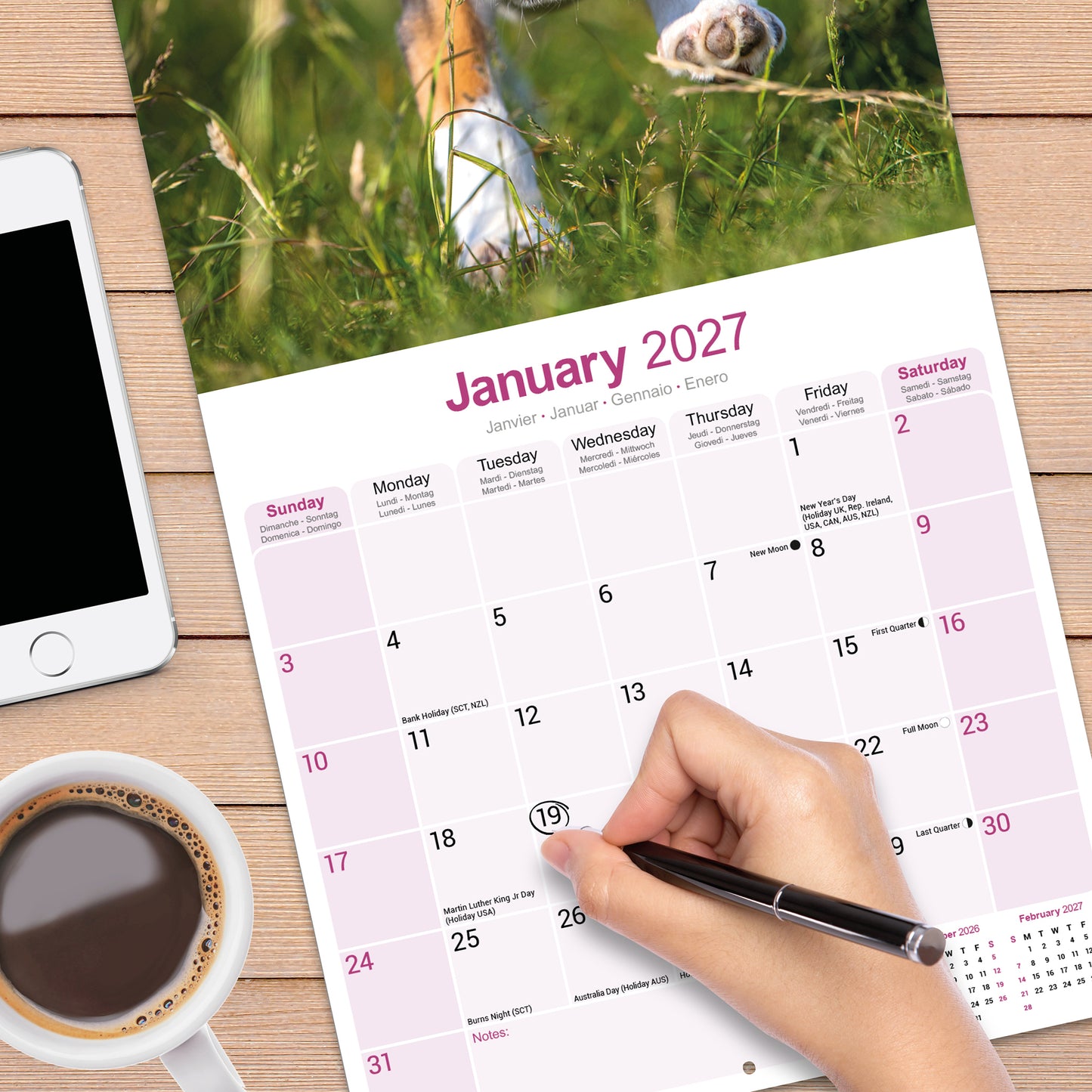 Beagle Wall Calendar 2027