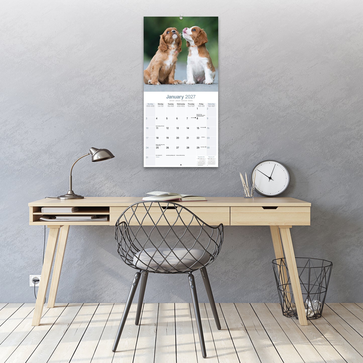 Cavalier King Charles Spaniel Wall Calendar 2027