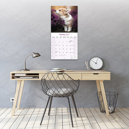 Corgi Wall Calendar 2027